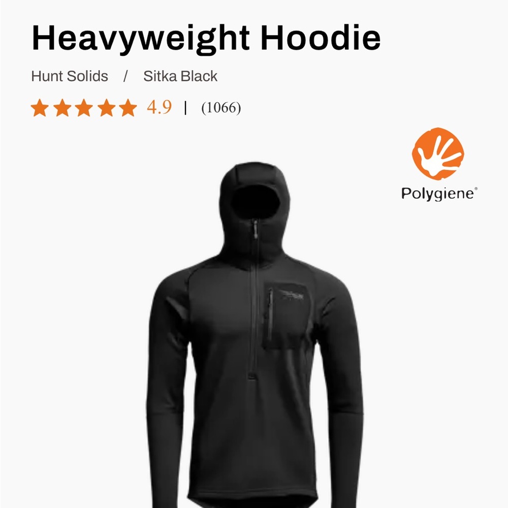 Sitka Black Heavyweight Hoodie